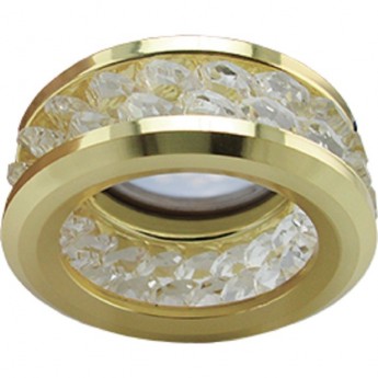 Светильник ECOLA MR16 DL1656 GU5.3 встр. круглый с хруст.(2 ряда) и ободком - Прозрачный / Золото 54x85 (кd74) Светильник ECOLA MR16 DL1656 GU5.3 встр. круглый с хруст.(2 ряда) и ободком - Прозрачный / Золото 54x85 (кd74)