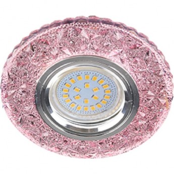Светильник ECOLA MR16 LD7040 GU5.3 встр. искристый с подсветкой "Бабочки" Светло-розовый / Хром 25x95 Светильник ECOLA MR16 LD7040 GU5.3 встр. искристый с подсветкой "Бабочки" Светло-розовый / Хром 25x95