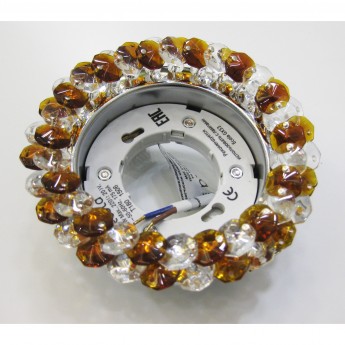 Встраиваемый светильник ECOLA GX53 H4 GLASS FO53RYECB прозрачный, янтарь, хром Встраиваемый светильник ECOLA GX53 H4 GLASS FO53RYECB прозрачный, янтарь, хром