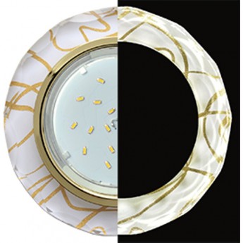 Встраиваемый светильник ECOLA GX53 H4 LD5313 GLASS SG53RCECH золото, белый Встраиваемый светильник ECOLA GX53 H4 LD5313 GLASS SG53RCECH золото, белый