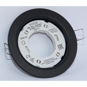 Встраиваемый светильник ECOLA H4 LD5300 SR53LDEFB GX53 Черный матовый Встраиваемый светильник ECOLA H4 LD5300 SR53LDEFB GX53 Черный матовый