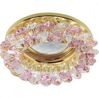 Встраиваемый светильник ECOLA MR16 CD4141 FF1618EFY прозрачный, розовый, золото Встраиваемый светильник ECOLA MR16 CD4141 FF1618EFY прозрачный, розовый, золото