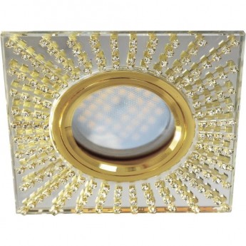 Встраиваемый светильник ECOLA MR16 DL114 GLASS FG16SGECB хром, золото Встраиваемый светильник ECOLA MR16 DL114 GLASS FG16SGECB хром, золото