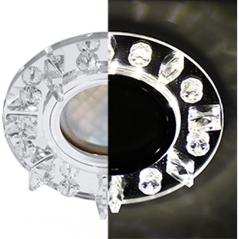 Встраиваемый светильник Ecola MR16 LD1661 GU5.3 Glass Стекло Круг с квадр. прозр. стразами с подсветкой/фон зерк./центр.часть хром 42x95 Встраиваемый светильник Ecola MR16 LD1661 GU5.3 Glass Стекло Круг с квадр. прозр. стразами с подсветкой/фон зерк./центр.часть хром 42x95