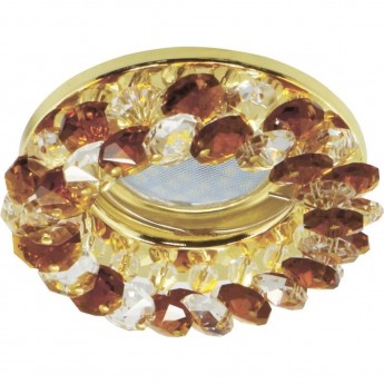 Встраиваемый светильник с хрусталиками ECOLA MR16 GU5.3 FA1618EFY прозрачный, янтарь, золото Встраиваемый светильник с хрусталиками ECOLA MR16 GU5.3 FA1618EFY прозрачный, янтарь, золото